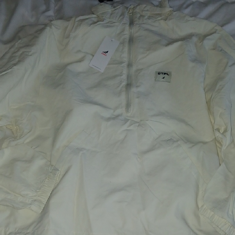 Staple Cream Drawstring Jacket Windbreaker. BNWT!!!